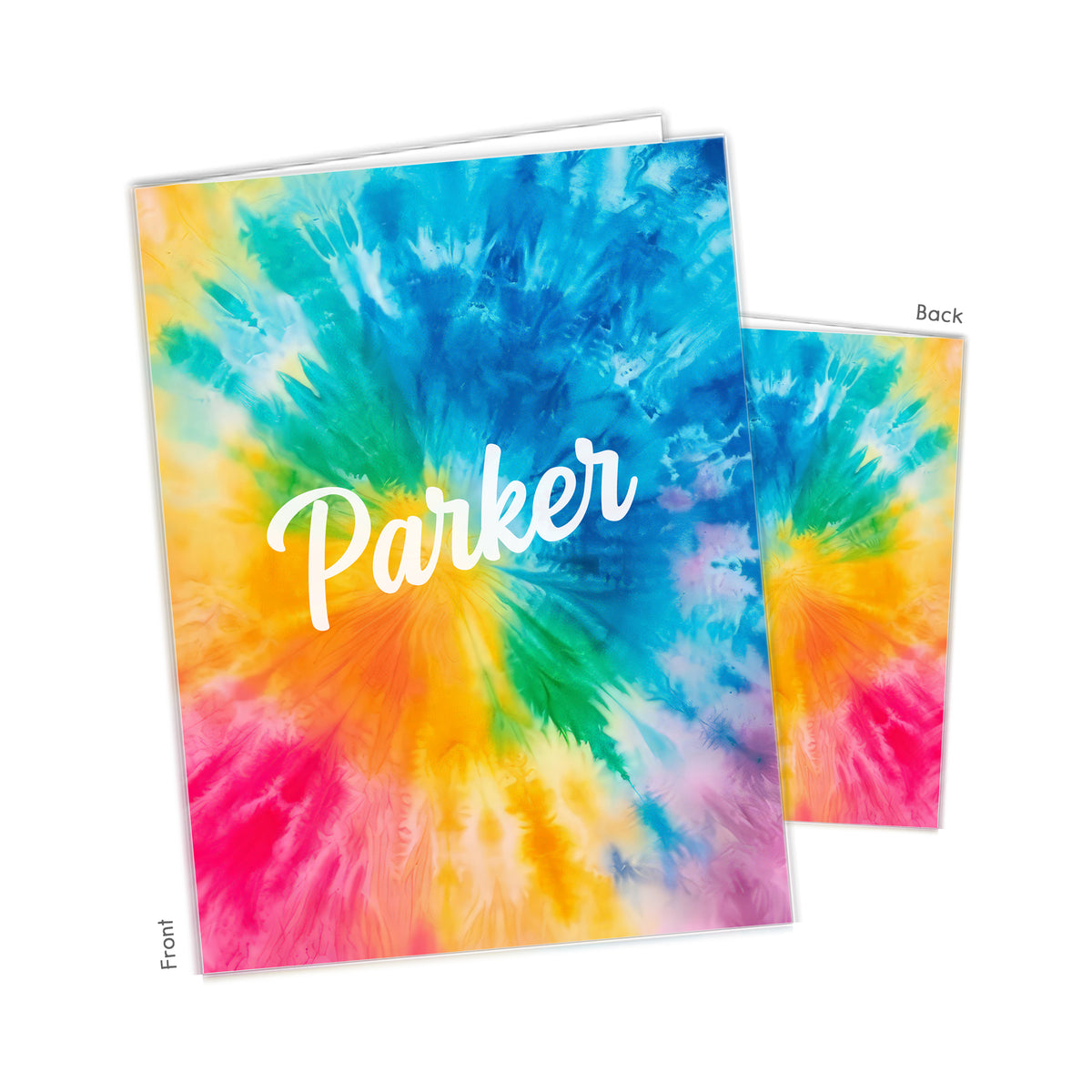Rainbow Tie Dye Personalized Custom 2-Pocket Folder • School Office Supplies