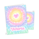 Pastel Rainbow Heart Tie Dye Personalized 2-Pocket Folder