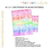 Tie Dye Rainbow Personalized Notebook or Sketchbook