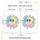 Rainbow Tie Dye Happy Personalized 2-Pocket Folder