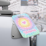 Pastel Tie Dye Heart Rainbow Luggage Bag Tag