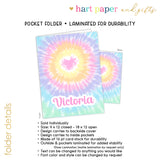 Pastel Rainbow Heart Tie Dye Personalized 2-Pocket Folder