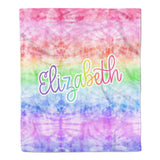 Rainbow Tie Dye Minky Blanket Personalized Custom