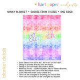 Rainbow Tie Dye Minky Blanket Personalized Custom