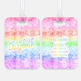 Tie Dye Rainbow Luggage Bag Tag