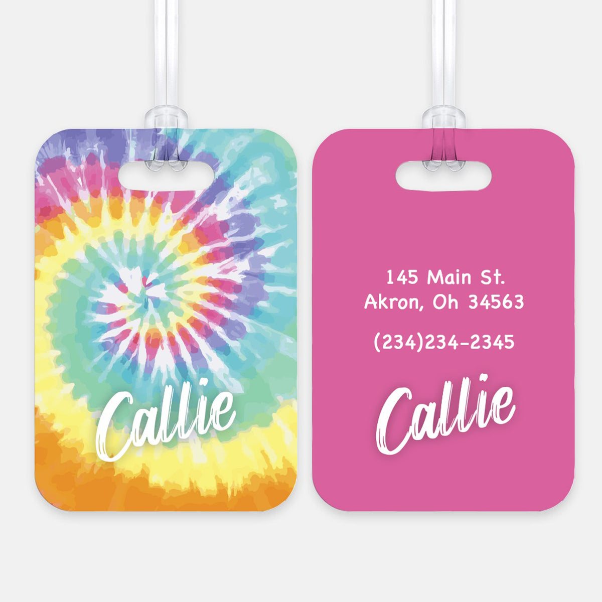 Tie Dye Rainbow Luggage Bag Tag