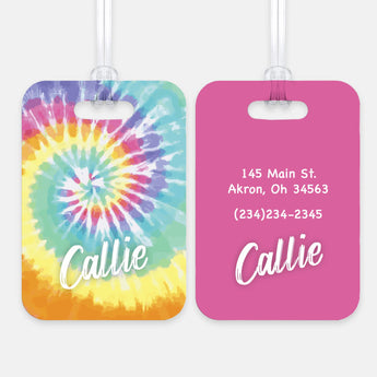 Tie Dye Rainbow Luggage Bag Tag