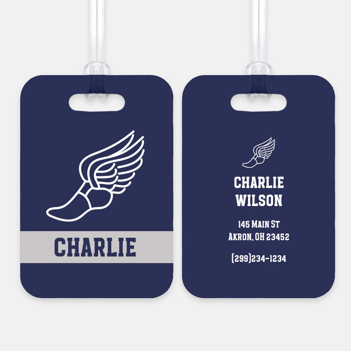 Track Running Sports Luggage Bag Tag Personalized Custom