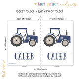 Tractor Personalized 2-Pocket Folder