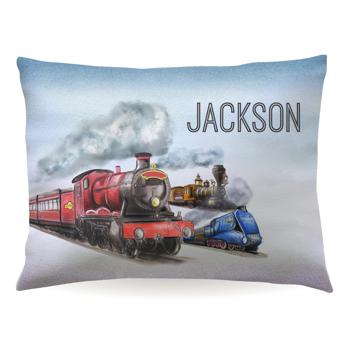 Train Personalized Custom Pillowcase • Standard or Toddler Size