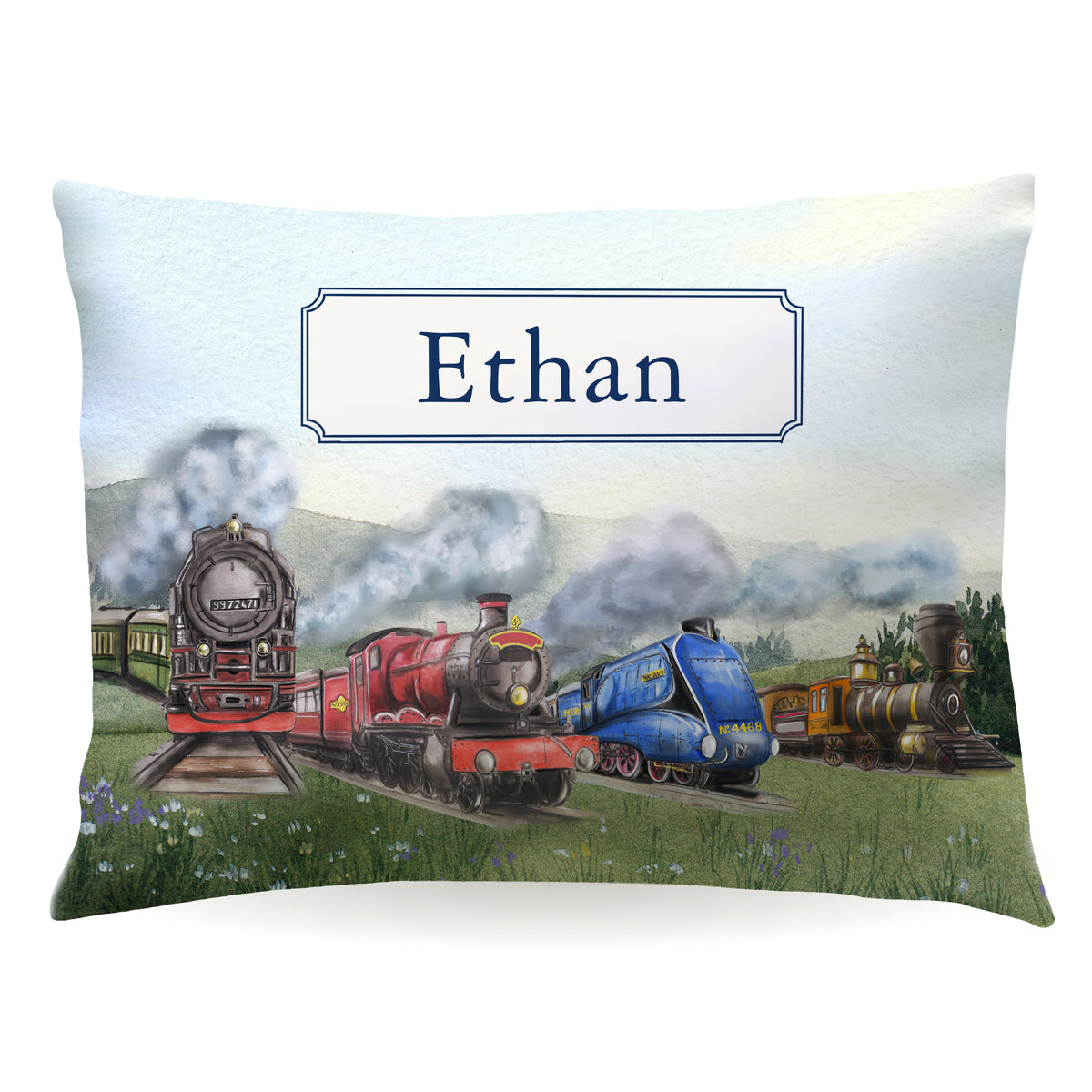 Train Personalized Custom Pillowcase • Standard or Toddler Size