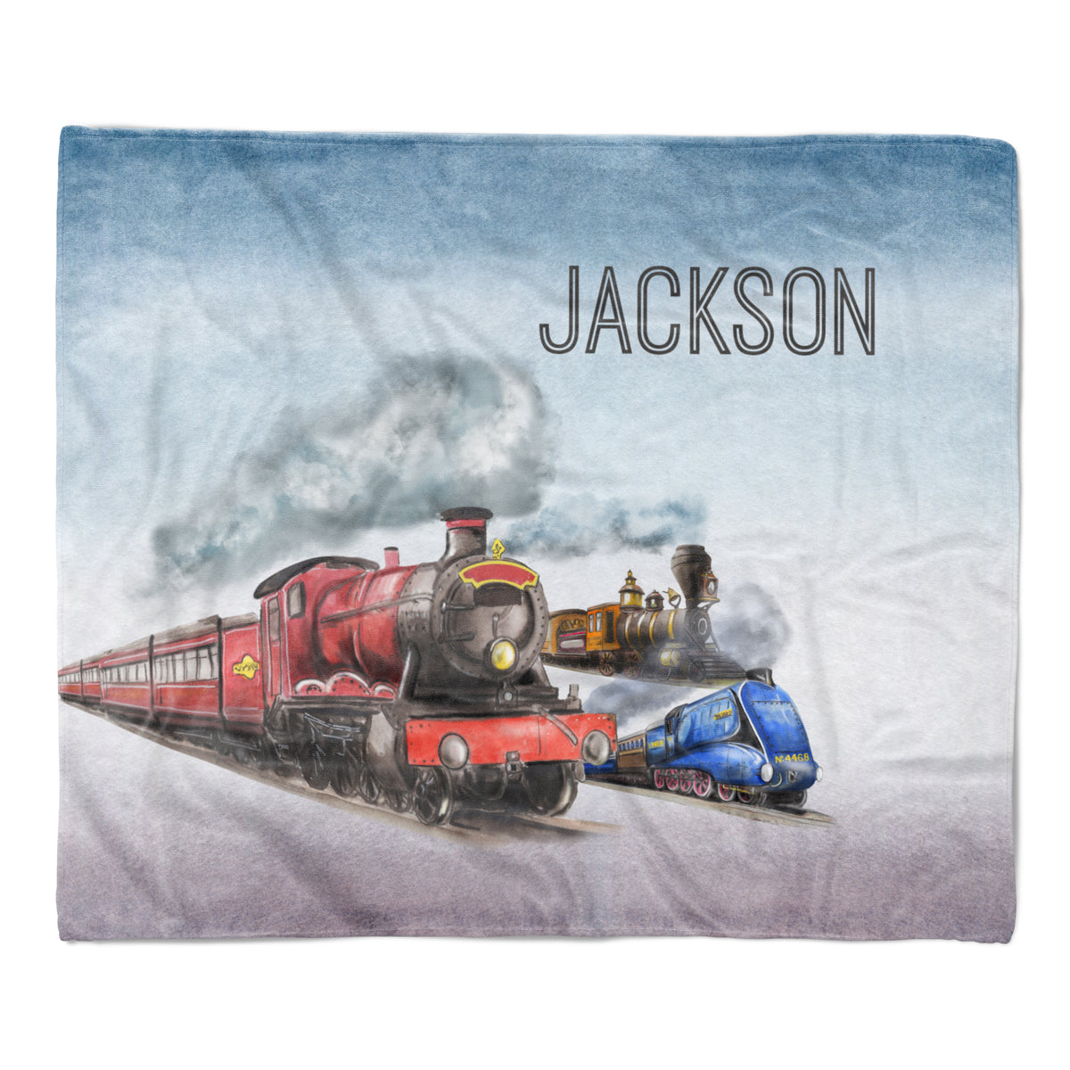 Train Minky Blanket Personalized Custom