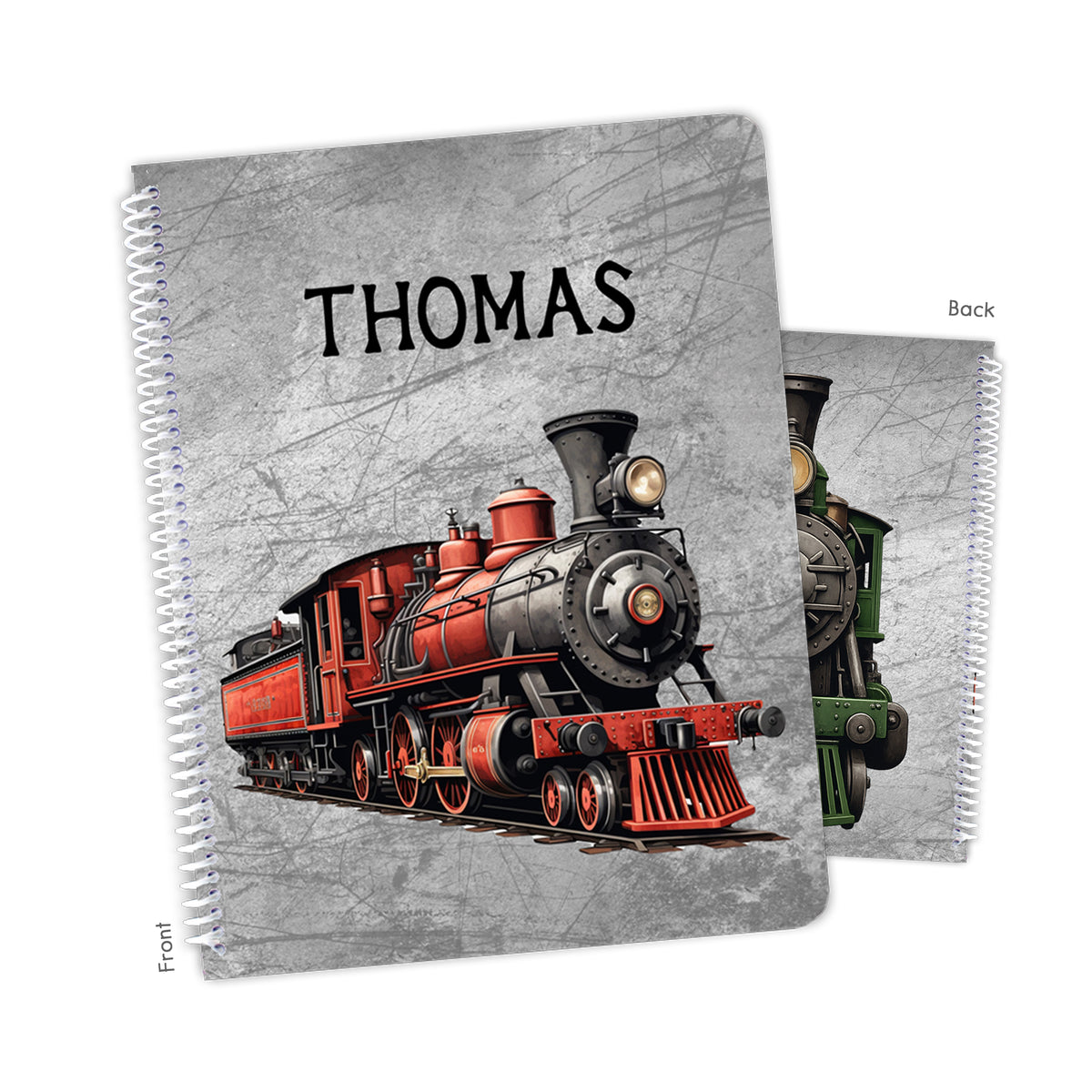 Train Personalized Custom Notebook or Sketchbook • School Office Supplies