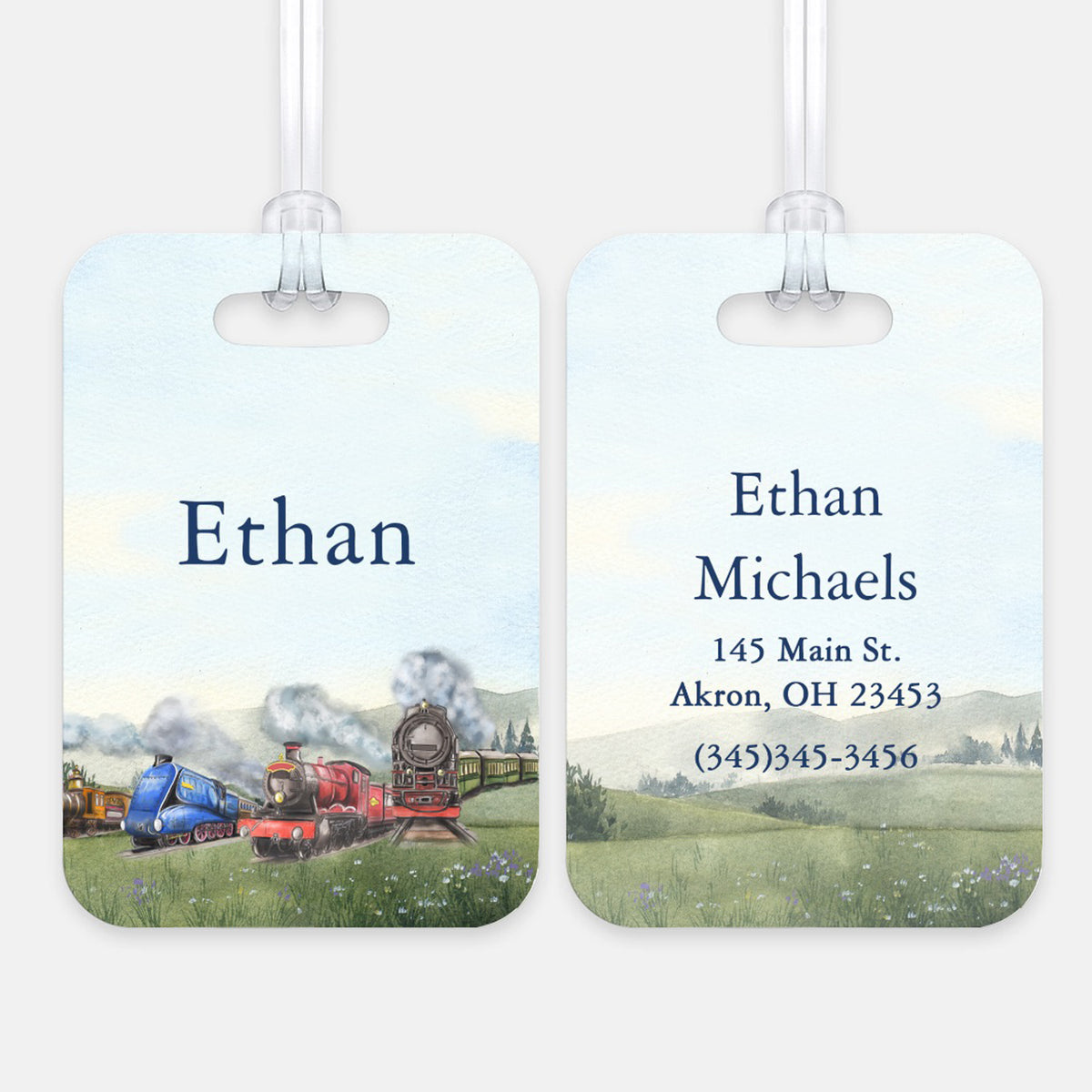 Train Luggage Bag Tag Personalized Custom