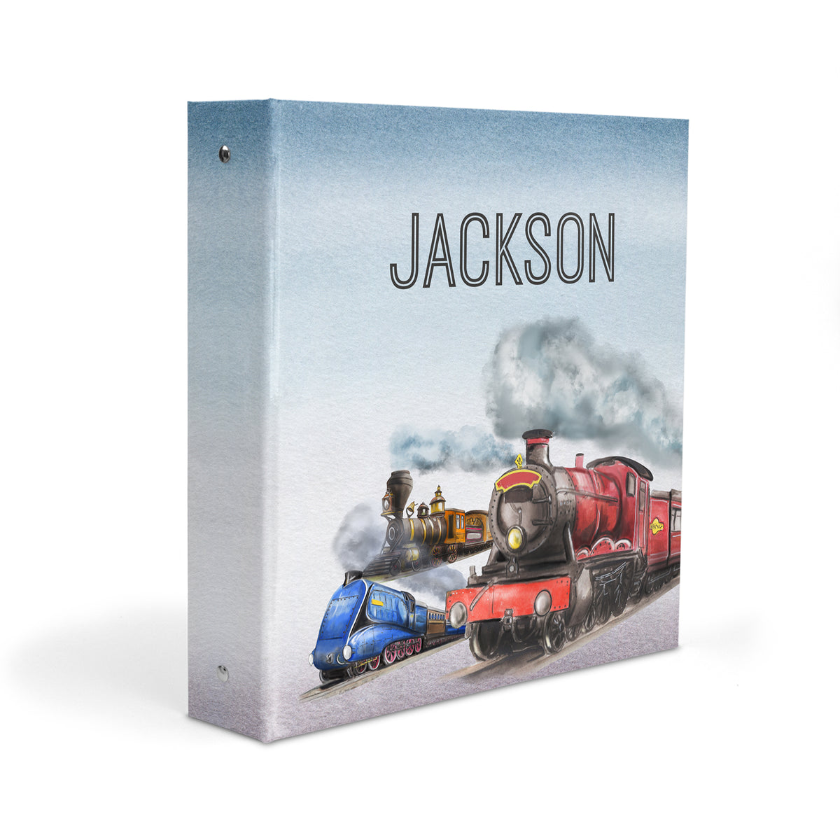 Train Personalized Custom 2" 3 Ring Binder • School Office Supplies