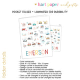 Alphabet Truck Car Personalized 2-Pocket Folder