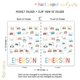 Alphabet Truck Car Personalized 2-Pocket Folder