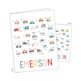 Alphabet Truck Car Personalized 2-Pocket Folder
