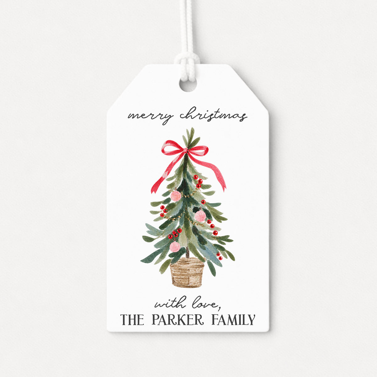 Christmas Tree Personalized Gift Tags • Christmas Holiday Gift Wrapping • Custom Family Name Tag • Gifts Whimsical