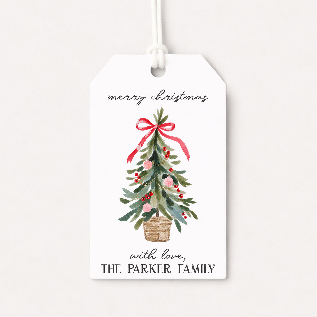Christmas Tree Personalized Gift Tags • Christmas Holiday Gift Wrapping • Custom Family Name Tag • Gifts Whimsical