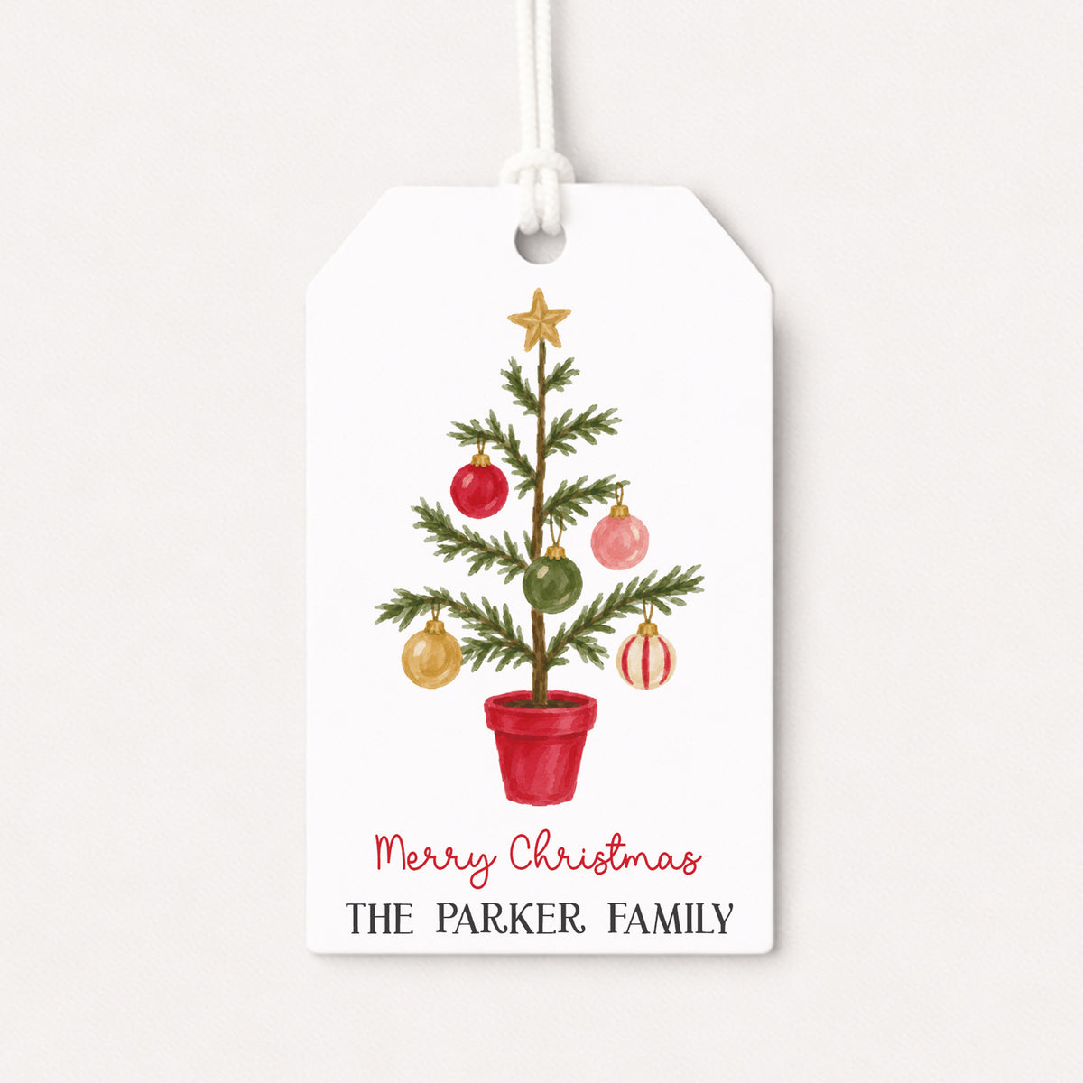 Christmas Tree Personalized Gift Tags • Christmas Holiday Gift Wrapping • Custom Family Name Tag • Gifts Whimsical