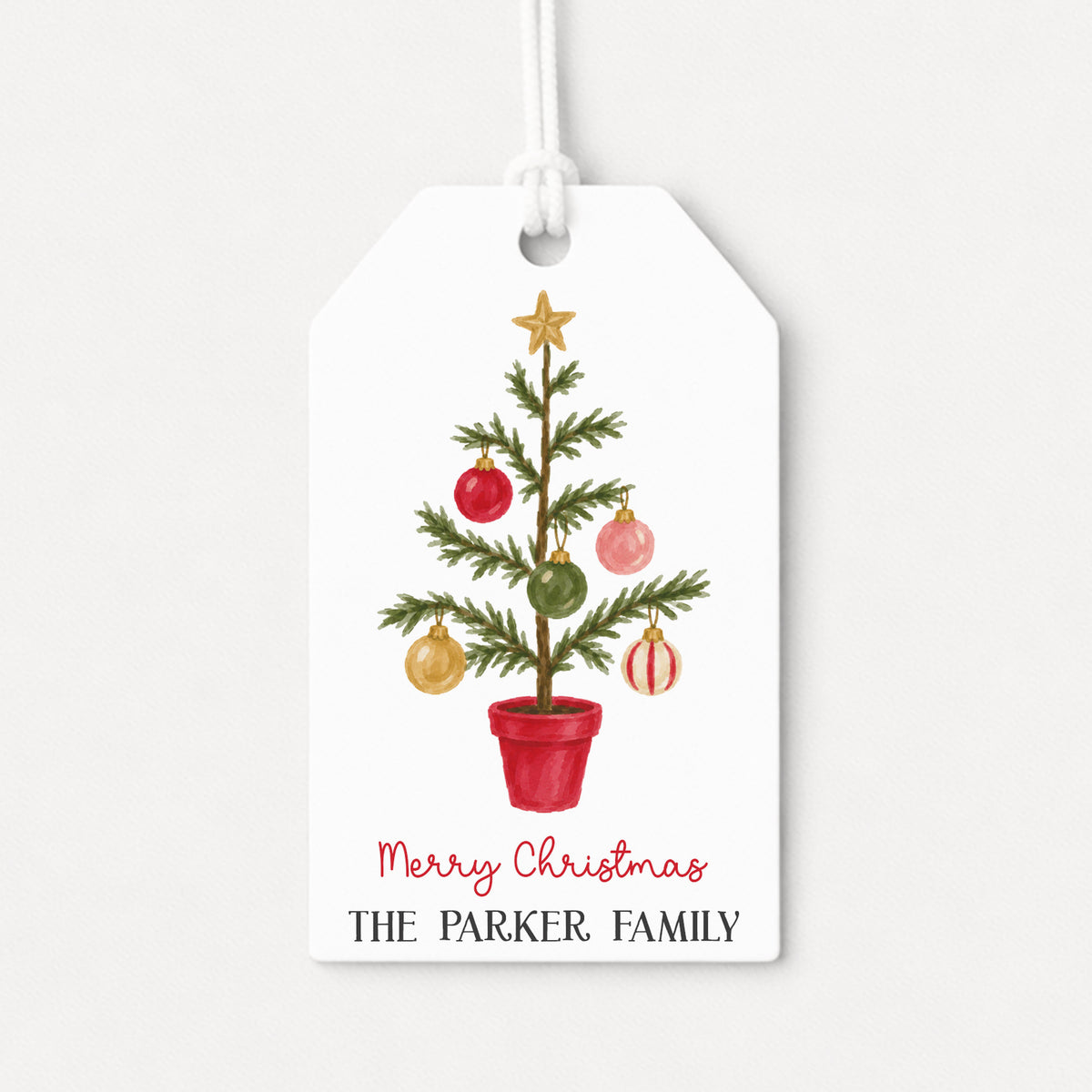 Christmas Tree Personalized Gift Tags • Christmas Holiday Gift Wrapping • Custom Family Name Tag • Gifts Whimsical