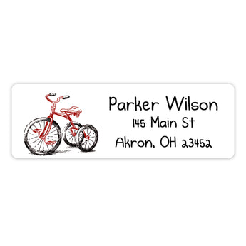 Tricycle Return Address Labels • Self Adhesive Stickers