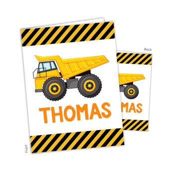 Dump Truck Personalized 2-Pocket Folder