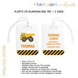 Construction Dump Trucks Luggage Bag Tag
