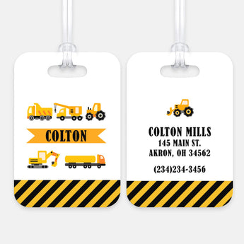 Construction Trucks Luggage Bag Tag