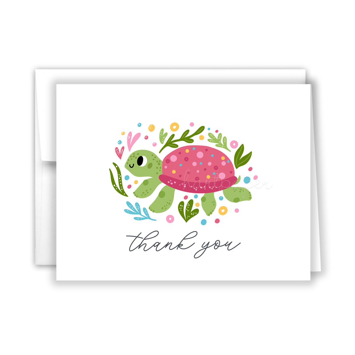 Sea Turtle Thank You Cards Note Card Personalized Custom Stationery • Flat or Folded