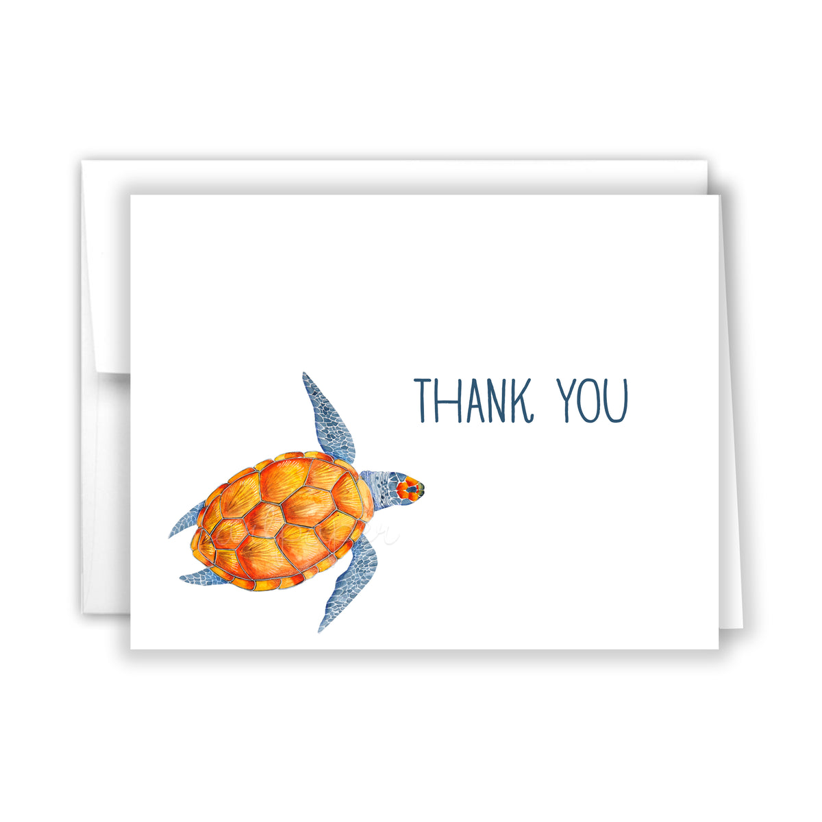 Sea Turtle Thank You Cards Note Card Personalized Custom Stationery • Flat or Folded