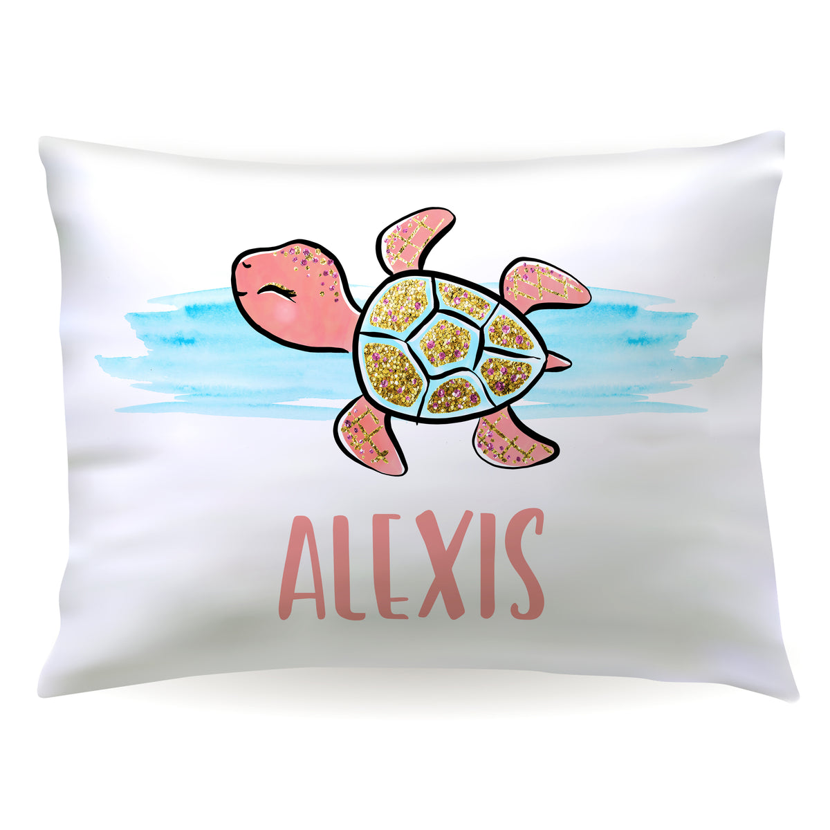 Turtle Personalized Custom Pillowcase • Standard or Toddler Size