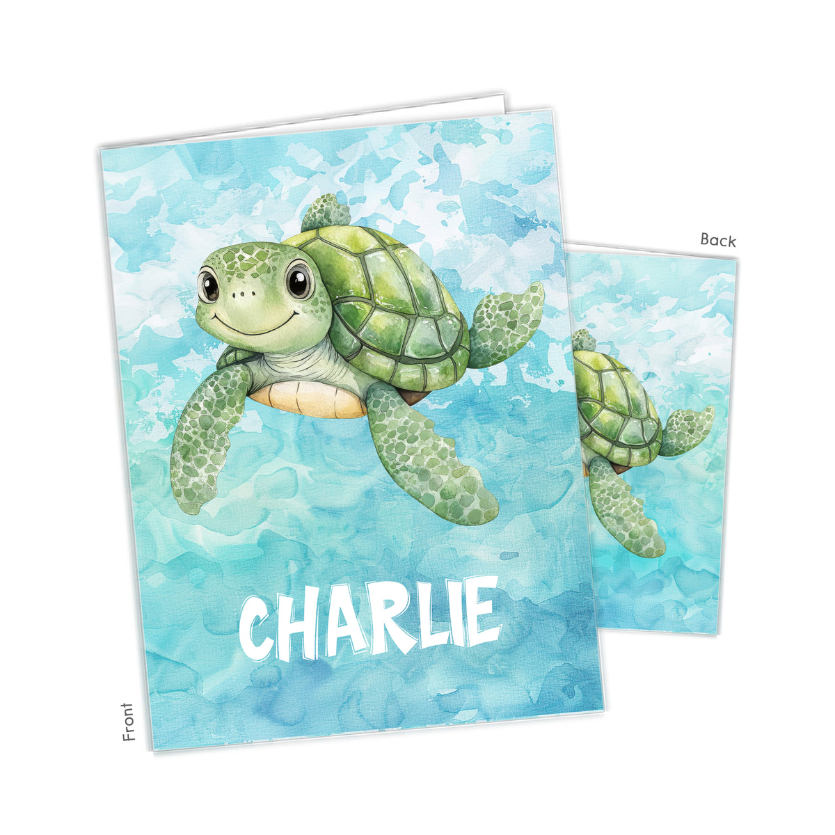 Sea Turtle Personalized Custom 2-Pocket Folder • School Office Supplies