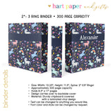 Unicorn Rainbow Personalized 2" 3 Ring Binder