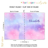 Rainbow Stars Galaxy Personalized 2-Pocket Folder
