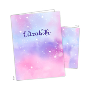 Rainbow Stars Galaxy Personalized 2-Pocket Folder