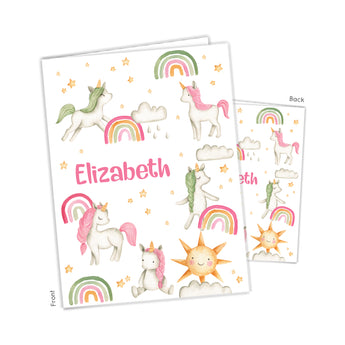 Rainbow Unicorn Personalized 2-Pocket Folder