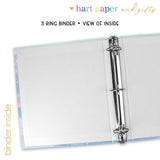 Blue Unicorn Rainbow Personalized 2" 3 Ring Binder