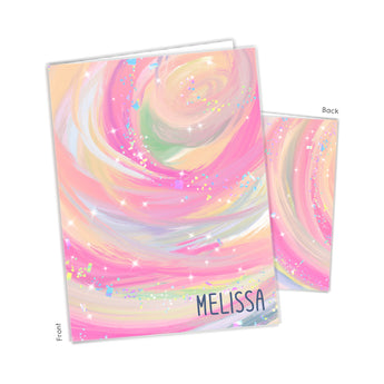Pink Unicorn Personalized 2-Pocket Folder