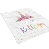 Unicorn Rainbow Minky Blanket Personalized Custom