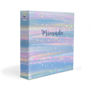Blue Unicorn Rainbow Personalized 2" 3 Ring Binder