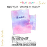Rainbow Stars Galaxy Personalized 2-Pocket Folder