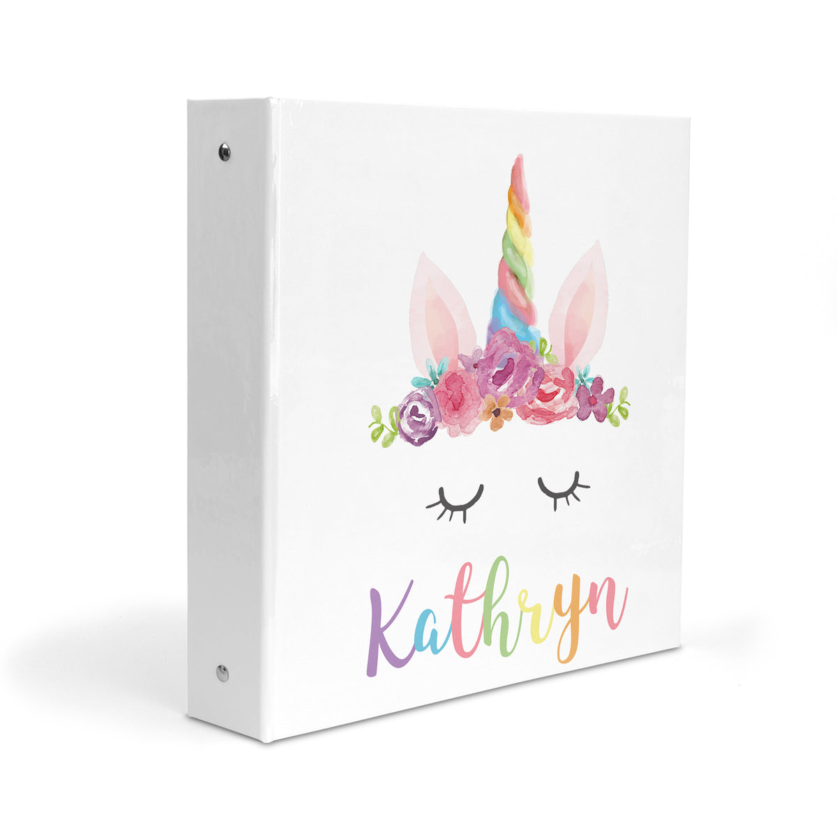 Unicorn Horn Rainbow Personalized Custom 2" 3 Ring Binder • School Office Supplies