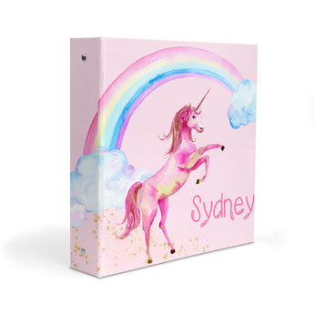 Unicorn Rainbow Personalized 2" 3 Ring Binder