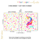 Unicorn Rainbow Personalized 2" 3 Ring Binder