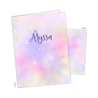 Rainbow Stars Galaxy Personalized 2-Pocket Folder
