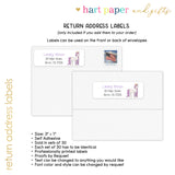 Purple Unicorn Summer Camp Camping Note Cards Stationery • Fill in Blank, Lined or Blank Cards