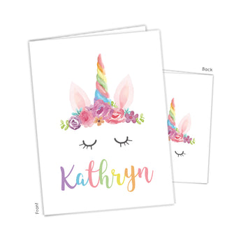 Rainbow Unicorn Personalized 2-Pocket Folder