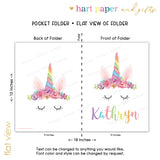 Rainbow Unicorn Personalized 2-Pocket Folder